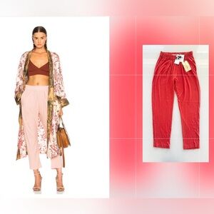 NWT! Revolve Raquel Allegra Women's Easy Pant 100% Cotton Fire Fly Sz 1/S